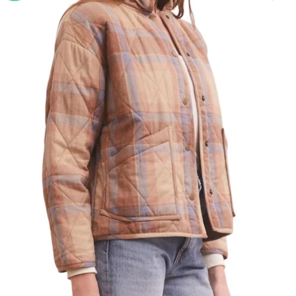 Z Supply NWT Plaid Maya Quilted snap button  Jacket with front Pockets - Picture 3 of 9